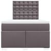 vidaXL Pat box spring cu saltea, gri, 120x190 cm, piele ecologică