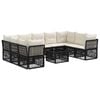 vidaXL Set de canapele pentru grădină 10 pcs Negru poliratan