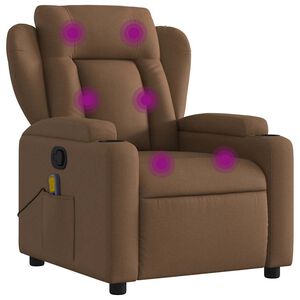 vidaXL Fotoliu de masaj rabatabil, maro, material textil