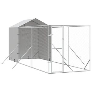 vidaXL Padoc de exterior cu acoperiș argintiu 2x6x2,5m oțel galvanizat