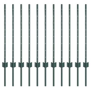vidaXL St&acirc;lp de gard &icirc;ncorporat 11 buc. Verde 120 cm