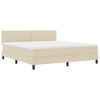 vidaXL Pat cu arcuri cu saltea cu headboard Crem 180 x 200 cm țesătură
