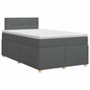 vidaXL Pat boxspring cu saltea Gri &icirc;nchis 120 x 190 cm Țesătură