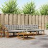 vidaXL Set de canapele de exterior 5 pcs Gri natural și deschis