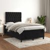 vidaXL Pat box spring cu saltea, negru, 120x190 cm, catifea