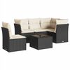 vidaXL Set mobilier de grădină cu perne, 6 piese, negru, poliratan