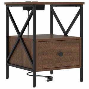 vidaXL Dulap de noapte Stejar &icirc;nchis 41,5 x 40,5 x 55 cm Lemn compozit