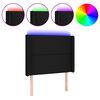 vidaXL Tăblie de pat cu LED, negru, 83x16x118/128 cm, textil
