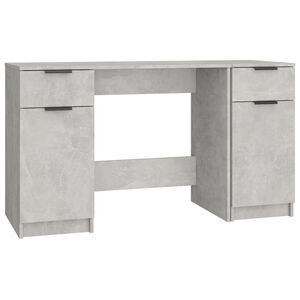 vidaXL Birou cu dulap lateral, gri beton, lemn prelucrat