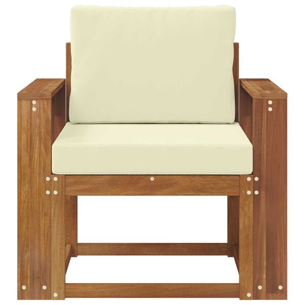 vidaXL Canapea de exterior Lemn de acacia solid și poliester natural