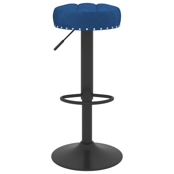 vidaXL Scaune de bar, 2 buc., albastru, catifea