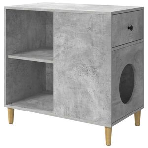 vidaXL Casa pentru pisici Beton 72 x 42,5 x 70 cm Lemn prelucrat