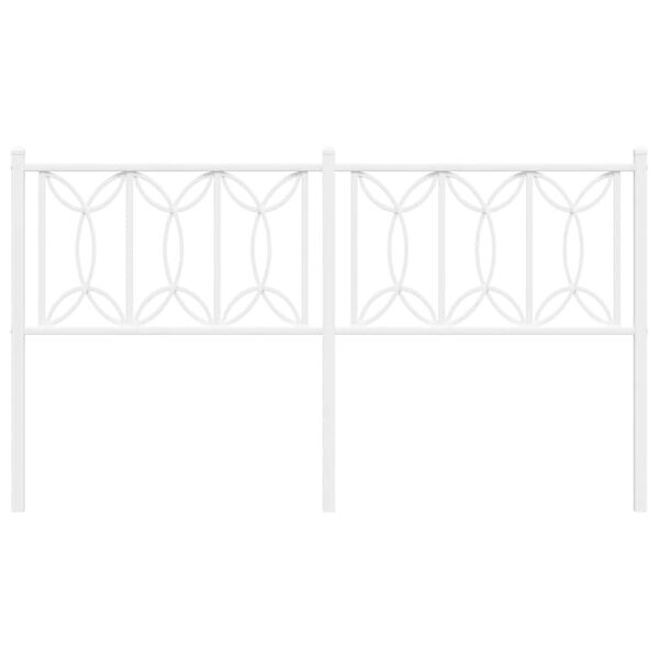 vidaXL Tăblie de pat metalică, alb, 150 cm