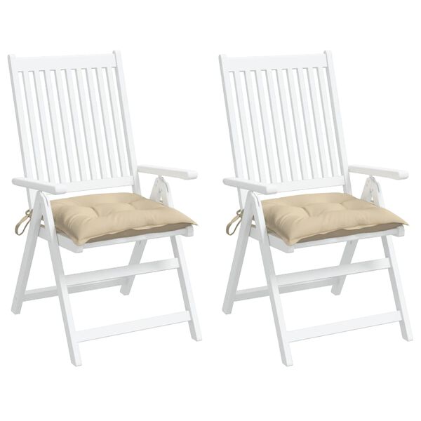 vidaXL Perne de scaun, 2 buc., bej, 50x50x7 cm, textil oxford