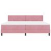vidaXL Pat cu arcuri cu saltea cu headboard Roz 200 x 200 cm Catifea