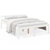 vidaXL Pat pentru seniori king, alb, 150x200 cm, lemn masiv de pin