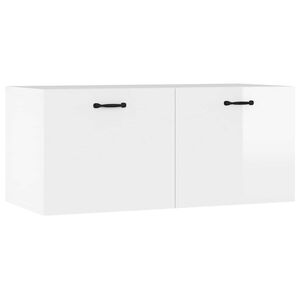vidaXL Dulap de perete, alb extralucios, 80x36,5x35 cm, lemn compozit