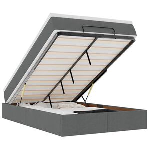 vidaXL Cadru pat otoman cu saltea țesătură gri &icirc;nchis 120x200 cm