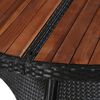vidaXL Set mobilier de exterior 7 piese negru, poliratan, lemn acacia