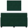 vidaXL Pat box spring cu saltea, verde &icirc;nchis, 120x190 cm, catifea