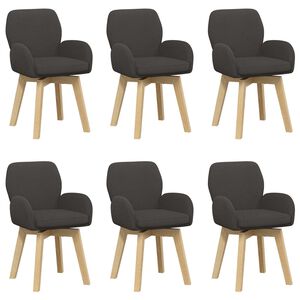 vidaXL Scaune de dining rotative 6 buc. Boucl&eacute; Gri &icirc;nchis