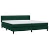 vidaXL Pat box spring cu saltea, verde &icirc;nchis, 180x220 cm, catifea