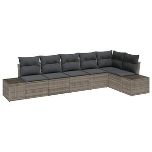 vidaXL Set de canapele pentru grădină 6 buc. Gri poliratan