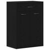 vidaXL Raft pentru &icirc;ncălțăminte cu sertar Stejar Negru 60 x 35 x 84 cm
