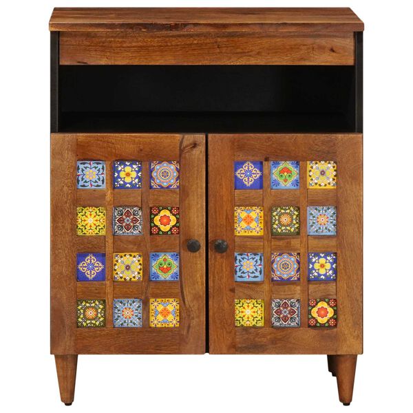 vidaXL Bufet cu depozitare castan 60 x 33 x 75 cm Lemn de mango solid