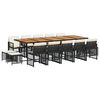 vidaXL Set mobilier de grădină cu perne, 15 piese, negru, poliratan