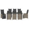 vidaXL Set de masă pentru grădină cu pernă 9 pcs Bej poliratan