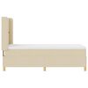 vidaXL Pat cu arcuri cu saltea cu headboard Crem 80 x 200 cm țesătură