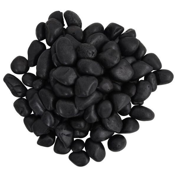 vidaXL Pietricele lustruite, 25 kg, negru, 2-5 cm