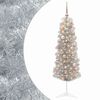 vidaXL Brad de Crăciun artificial &icirc;ngust cu globuri 150 cm 150 LED-uri