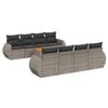vidaXL Set canapele de grădină, 9 piese, cu perne, gri, poliratan