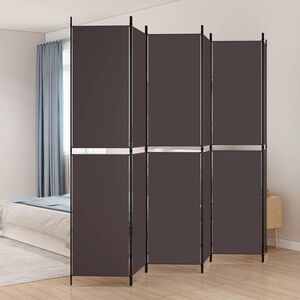 vidaXL Paravan de cameră cu 6 panouri, maro, 300x220 cm, textil