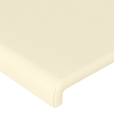 vidaXL Tăblie de pat cu aripioare, crem, 93x23x118/128 cm, piele eco