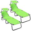 vidaXL Șezlong pliabil 2 pcs Verde 190 x 57 x 81 cm oxford
