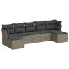vidaXL Set canapele de grădină, 7 piese, cu perne, gri, poliratan