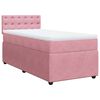 vidaXL Pat box spring cu saltea, roz, 100x200 cm, catifea