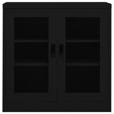 vidaXL Dulap de birou, negru, 90x40x90 cm, oțel