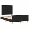 vidaXL Cadru de pat cu headboard Negru 120 x 200 cm țesătură