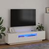 vidaXL Comodă TV cu lumini LED, alb, 160x35x40 cm