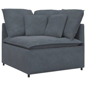 vidaXL Modul de colț pentru canapea modulară cu perne gri &icirc;nchis 100cm