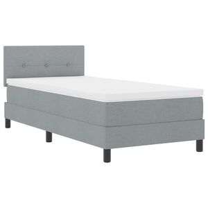 vidaXL Pat cu arcuri cu pernă Gri deschis 100 x 200 cm țesătură