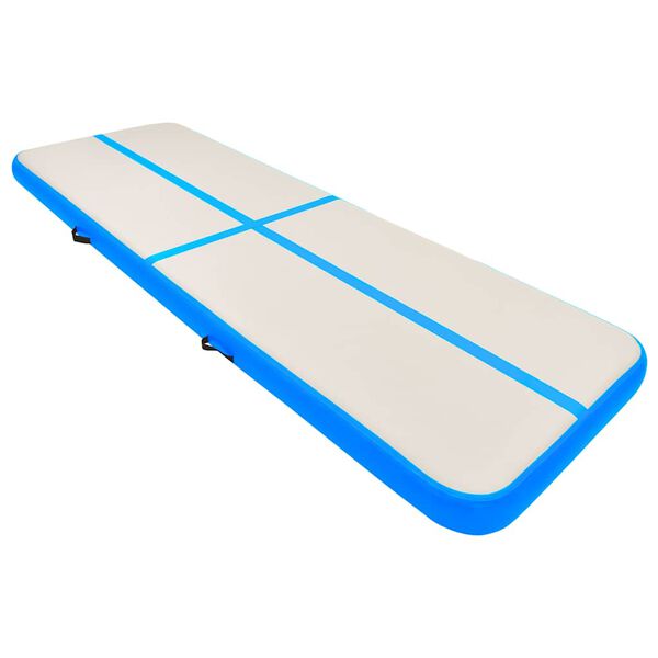 vidaXL Saltea gimnastică gonflabilă cu pompă albastru 300x100x20cm PVC