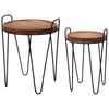 H&S Collection Set de mese laterale, 2 piese, tec, rotunde