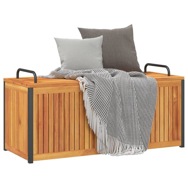 vidaXL Cutie perne de exterior 110x45x42/53cm lemn masiv acacia/oțel