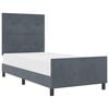 vidaXL Pat cu arcuri cu headboard Gri &icirc;nchis 90 x 190 cm Catifea
