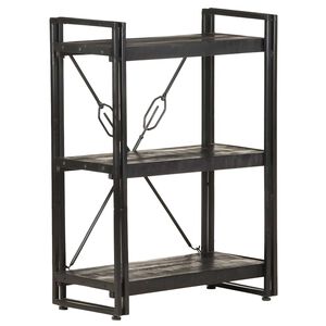 vidaXL Bibliotecă cu 3 rafturi, negru, 60x30x80 cm, lemn masiv mango